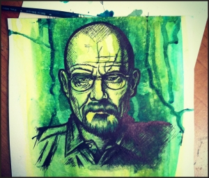 Getting ready for a Breaking Bad mixed media piece